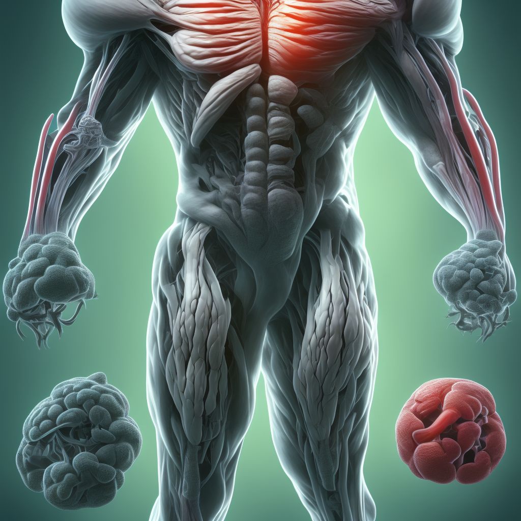 Monoplegia of lower limb following unspecified cerebrovascular disease affecting right dominant side digital illustration