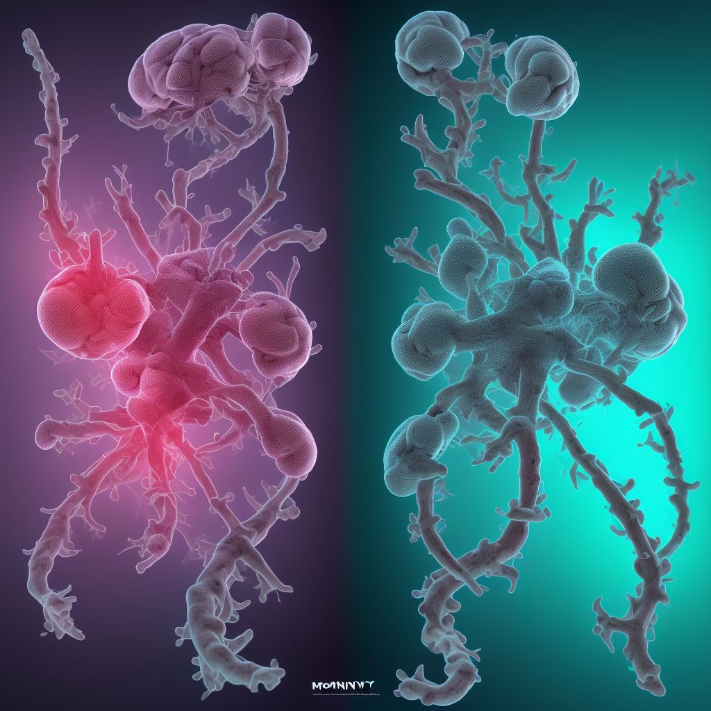 Monoplegia of lower limb following unspecified cerebrovascular disease affecting left non-dominant side digital illustration