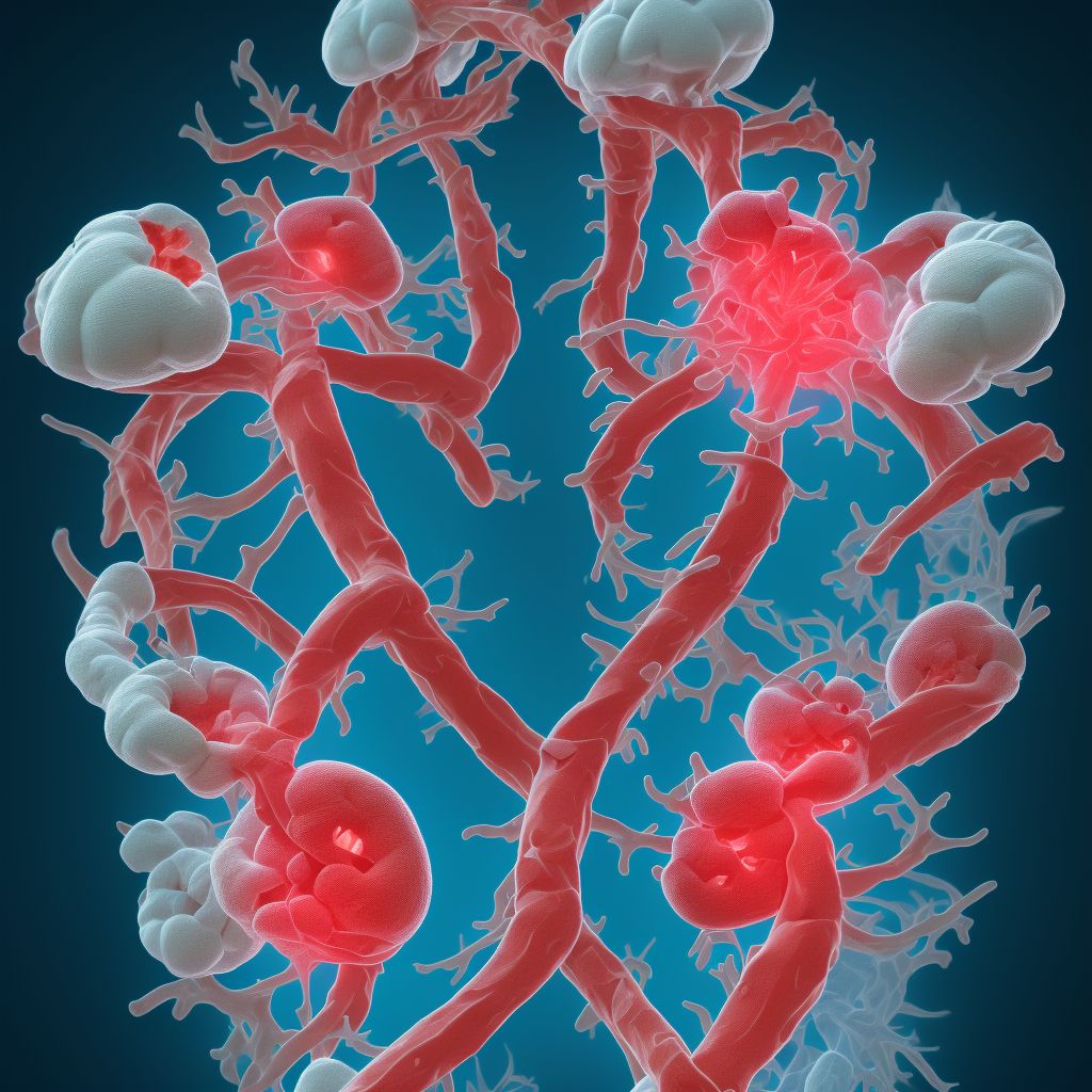 Monoplegia of lower limb following unspecified cerebrovascular disease affecting unspecified side digital illustration