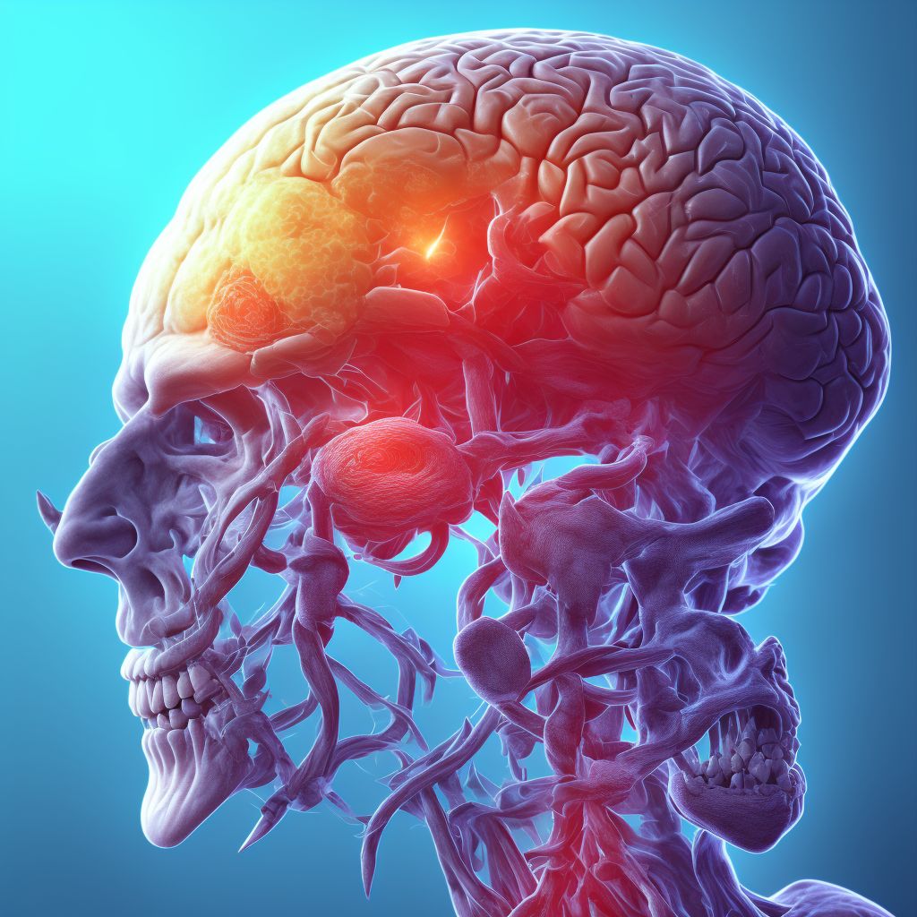 Hemiplegia and hemiparesis following unspecified cerebrovascular disease affecting left non-dominant side digital illustration