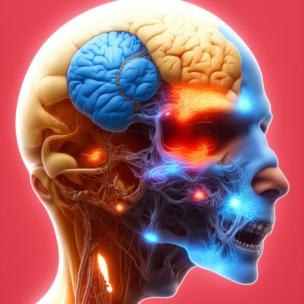 Apraxia following unspecified cerebrovascular disease digital illustration