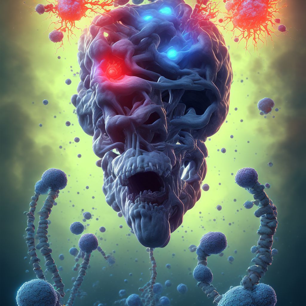 Ataxia following unspecified cerebrovascular disease digital illustration