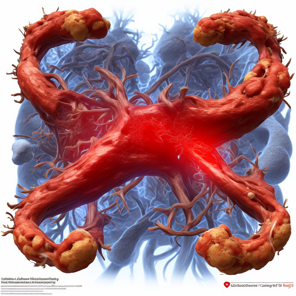 Atherosclerosis of native arteries of extremities with intermittent claudication, left leg digital illustration