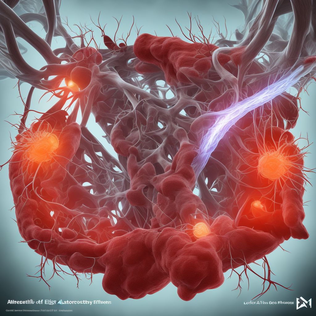 Atherosclerosis of native arteries of extremities with rest pain, right leg digital illustration