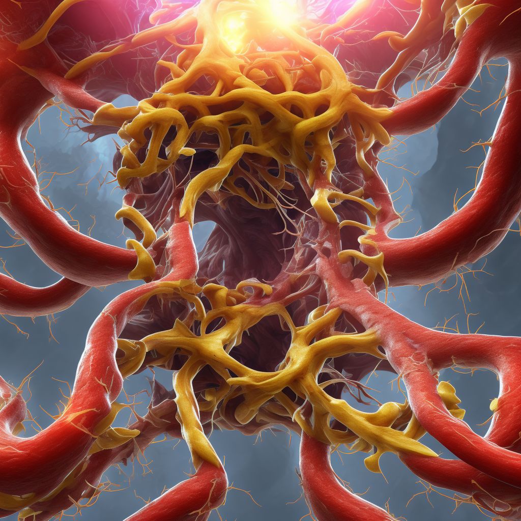 Atherosclerosis of native arteries of extremities with rest pain, left leg digital illustration