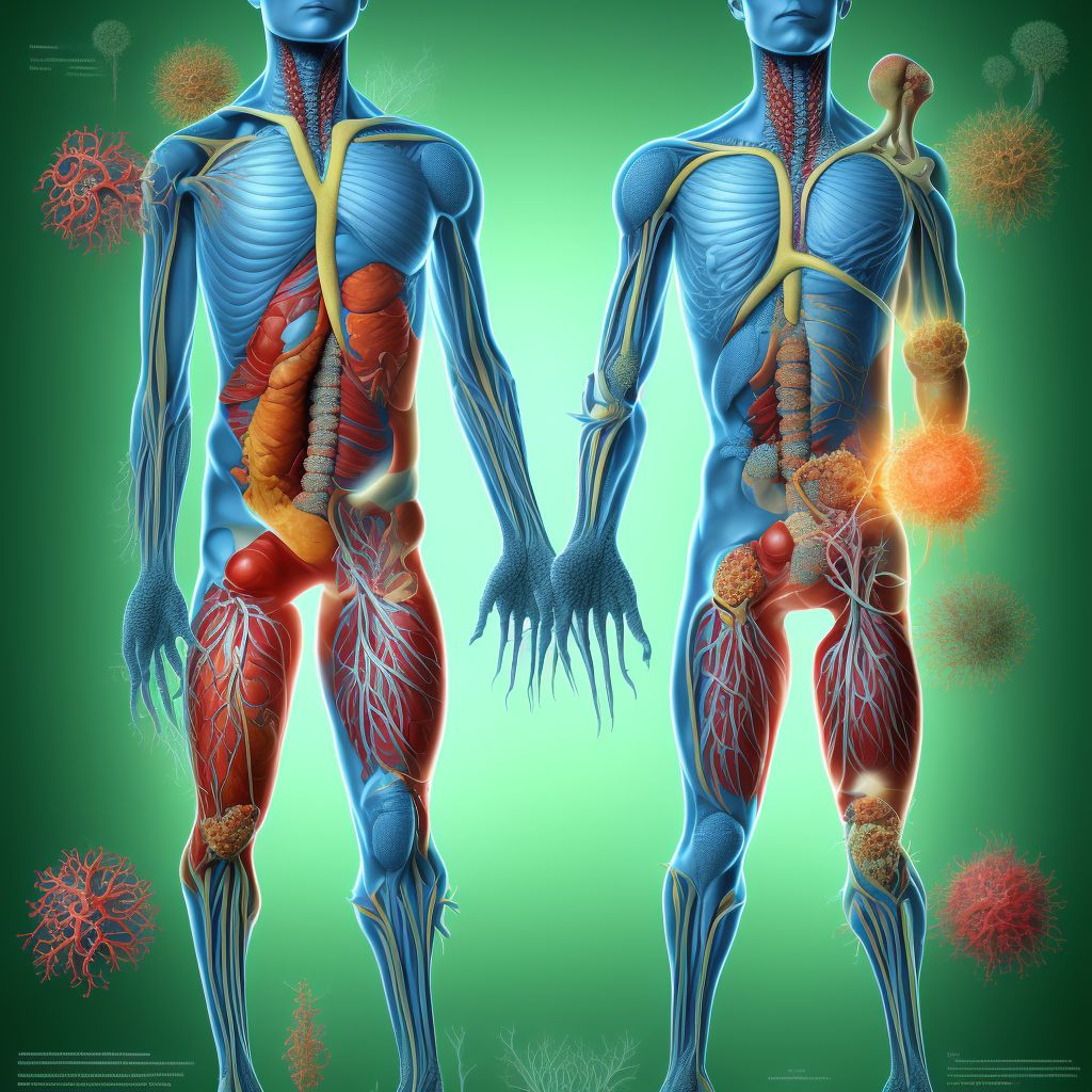 Atherosclerosis of native arteries of extremities with rest pain, bilateral legs digital illustration