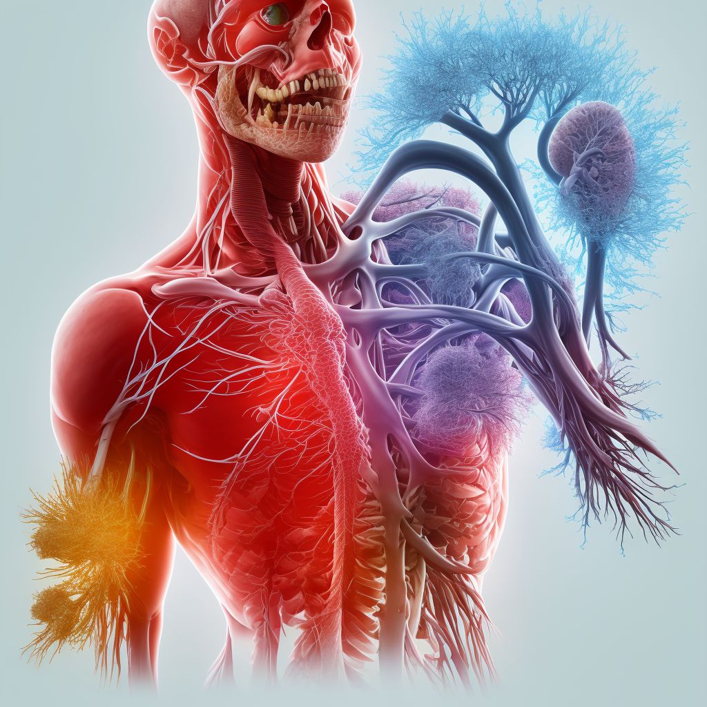 Atherosclerosis of native arteries of extremities with gangrene, left leg digital illustration