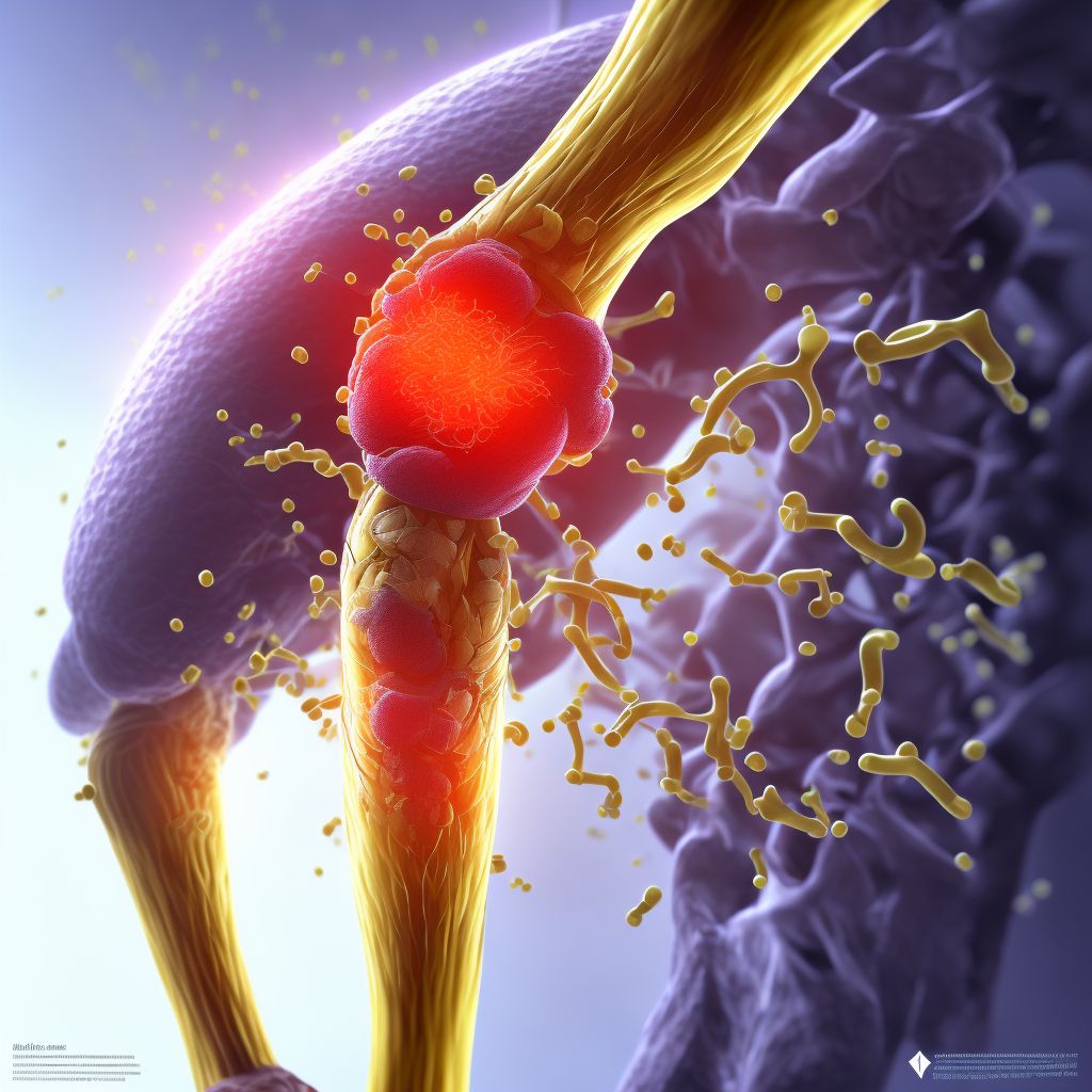 Atherosclerosis of unspecified type of bypass graft(s) of the left leg with ulceration of other part of foot digital illustration