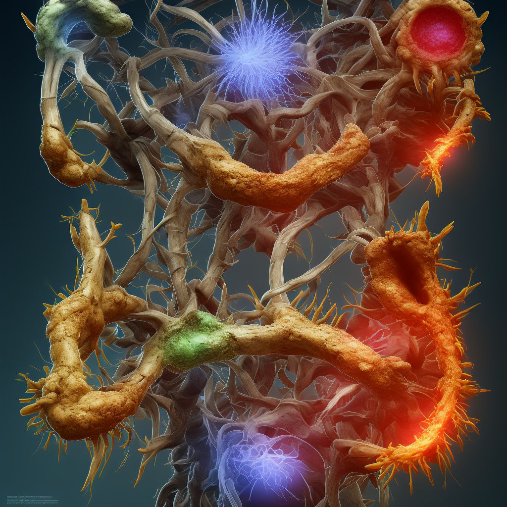 Atherosclerosis of unspecified type of bypass graft(s) of other extremity with ulceration digital illustration