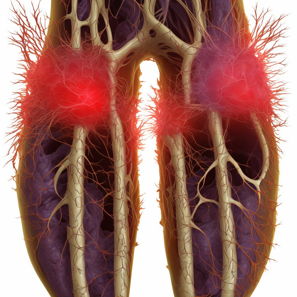 Atherosclerosis of autologous vein bypass graft(s) of the left leg with ulceration of ankle digital illustration