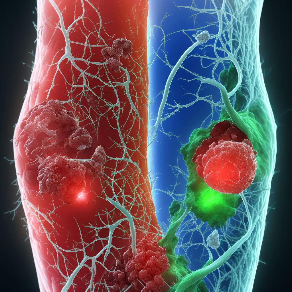 Atherosclerosis of autologous vein bypass graft(s) of the left leg with ulceration of unspecified site digital illustration