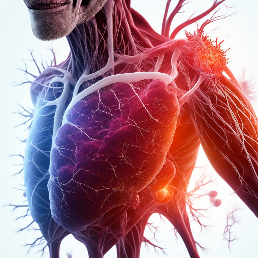 Atherosclerosis of autologous vein bypass graft(s) of other extremity with ulceration digital illustration