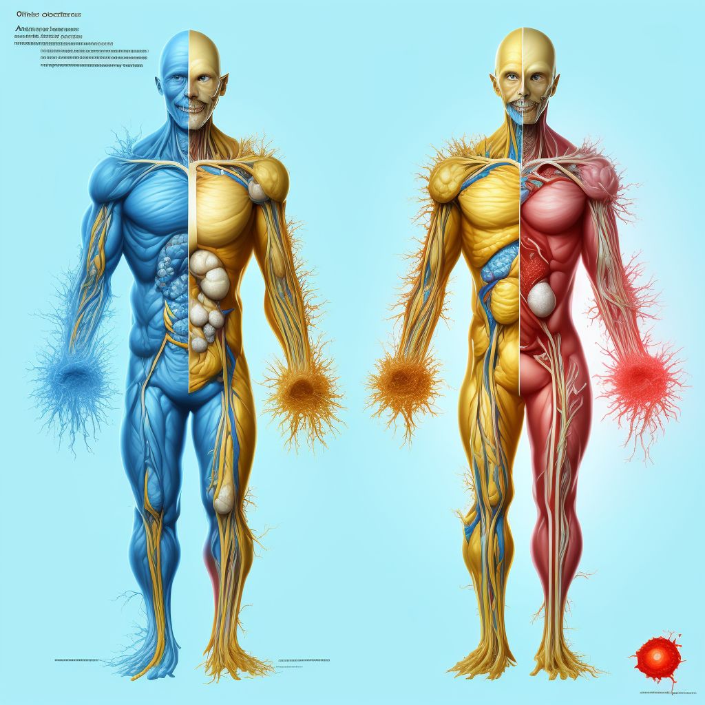 Other atherosclerosis of autologous vein bypass graft(s) of the extremities, bilateral legs digital illustration