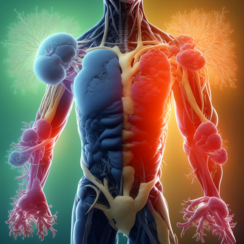 Atherosclerosis of nonautologous biological bypass graft(s) of the extremities with rest pain, bilateral legs digital illustration