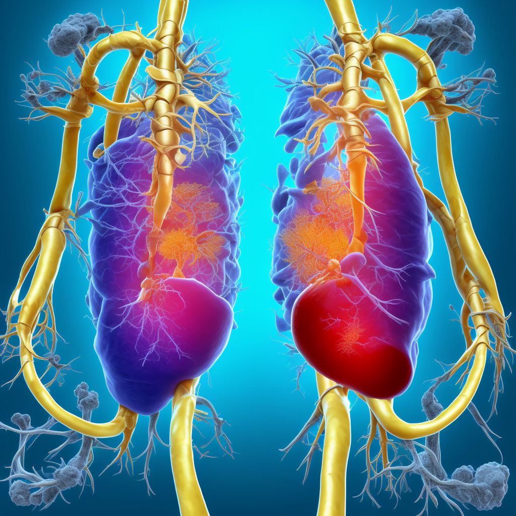 Atherosclerosis of nonbiological bypass graft(s) of the extremities with intermittent claudication, left leg digital illustration