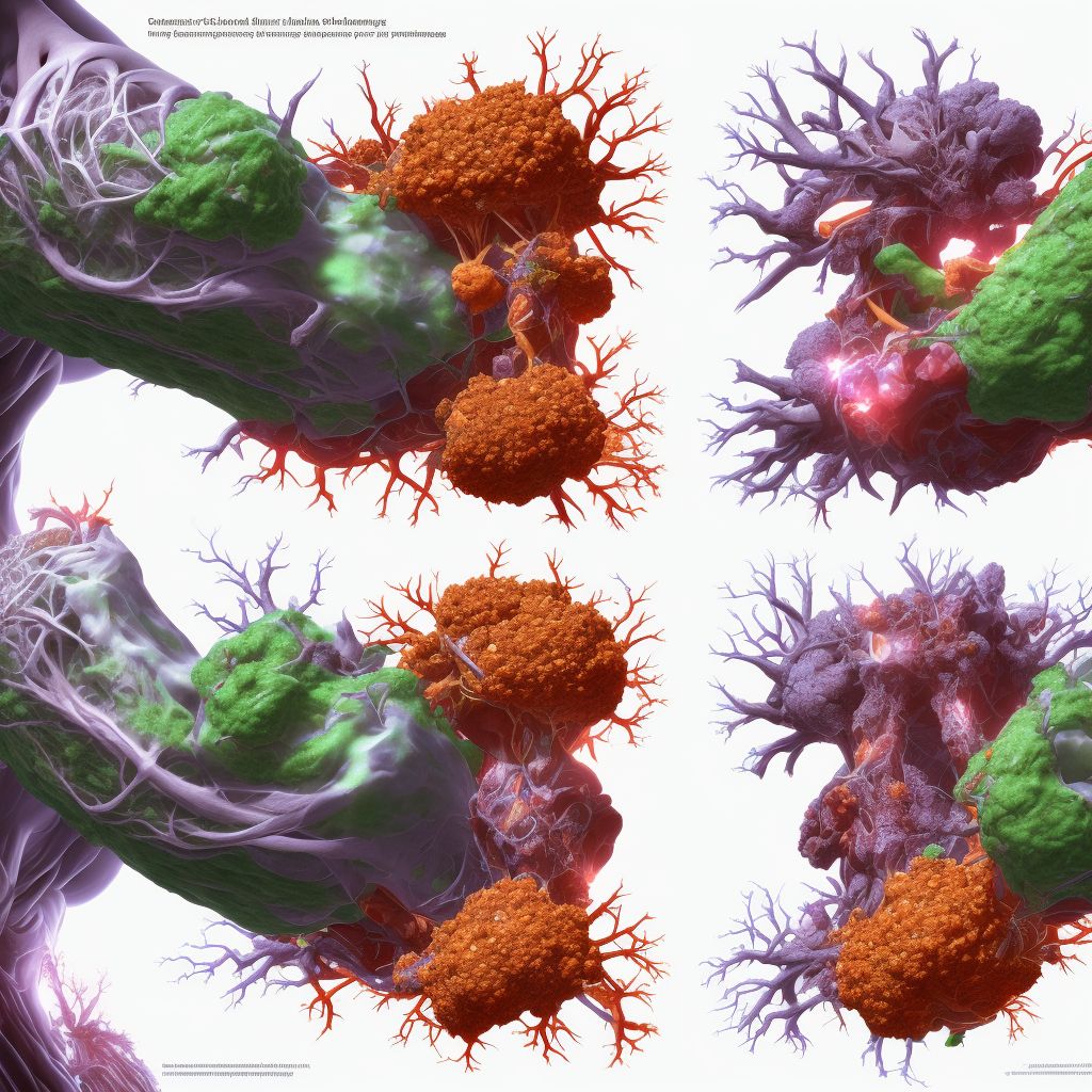 Atherosclerosis of nonbiological bypass graft(s) of the extremities with rest pain, right leg digital illustration