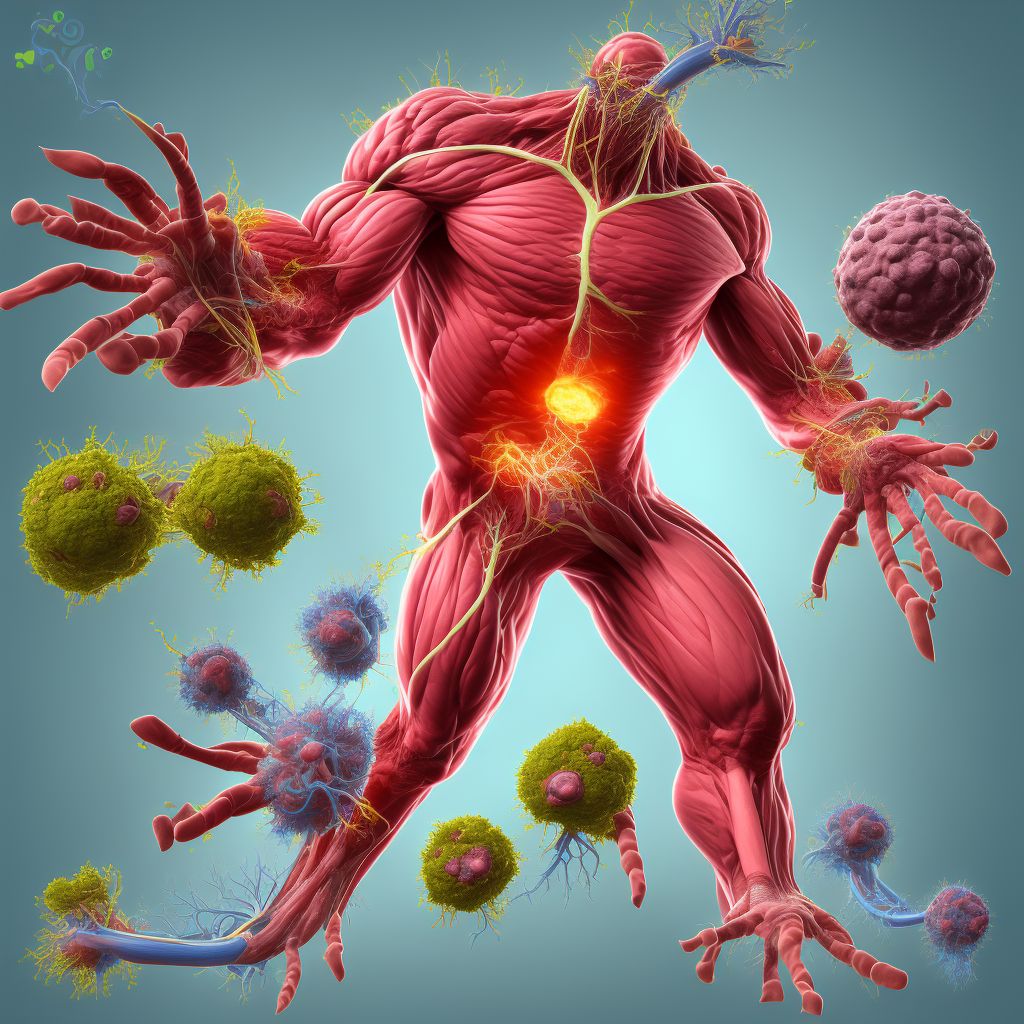 Atherosclerosis of nonbiological bypass graft(s) of the extremities with rest pain, bilateral legs digital illustration