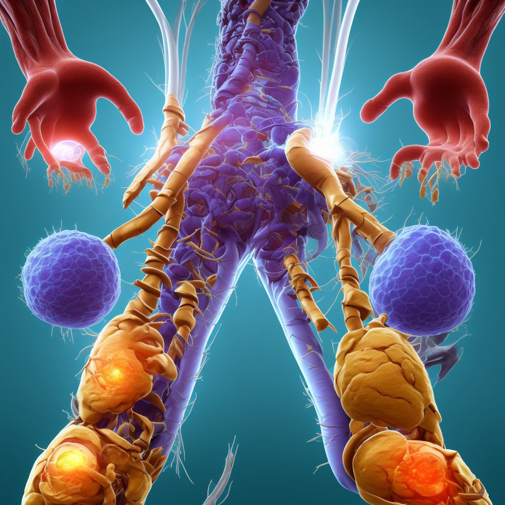 Atherosclerosis of other type of bypass graft(s) of the extremities with rest pain, bilateral legs digital illustration