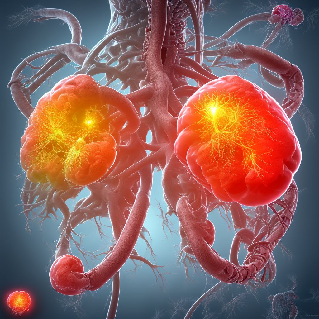 Aneurysm of the descending thoracic aorta, ruptured digital illustration