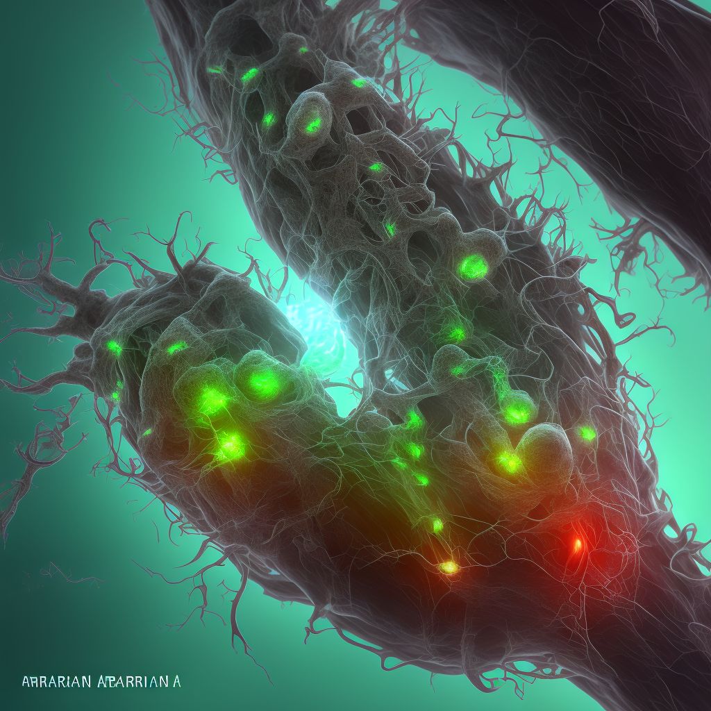 Pararenal abdominal aortic aneurysm, ruptured digital illustration