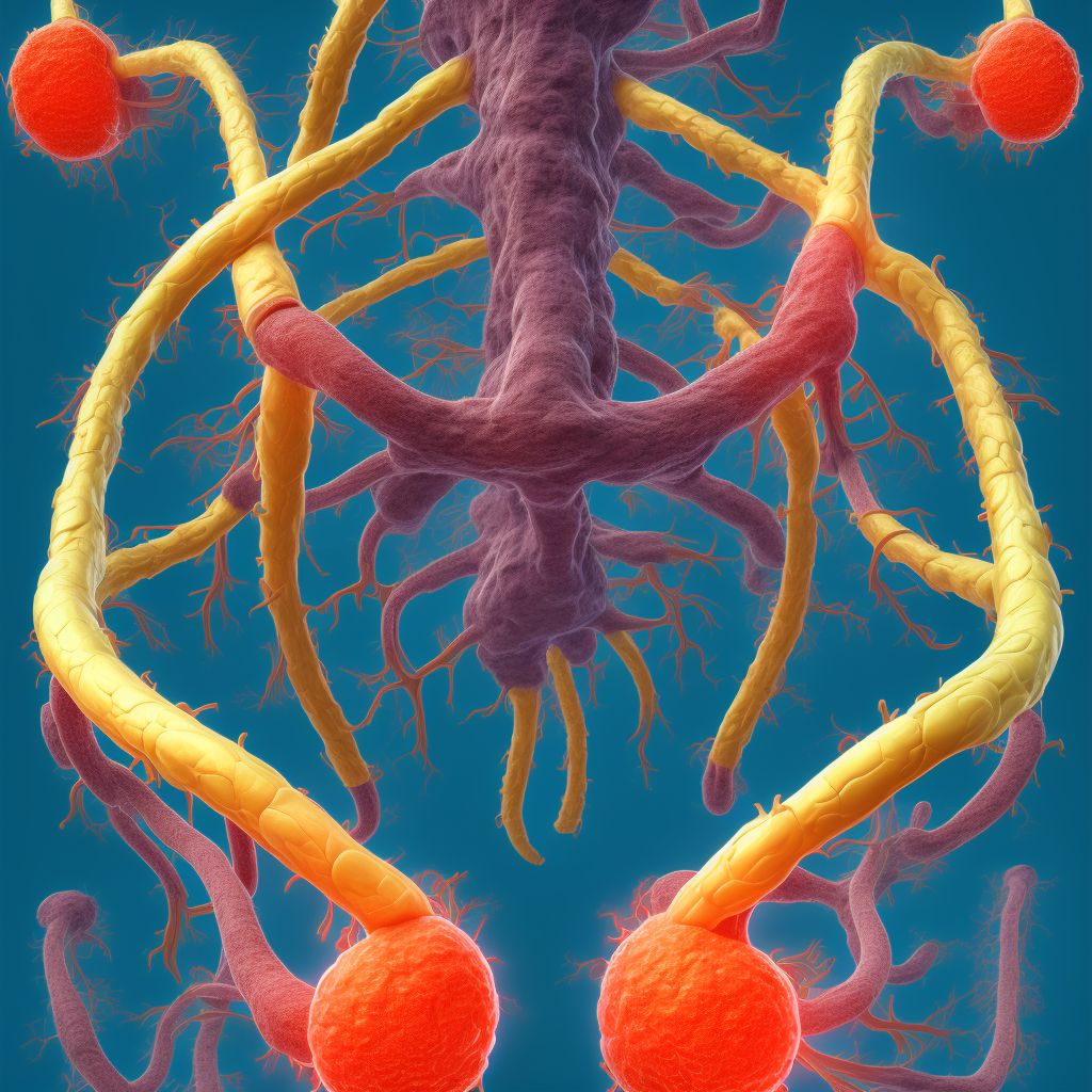 Infrarenal abdominal aortic aneurysm, ruptured digital illustration