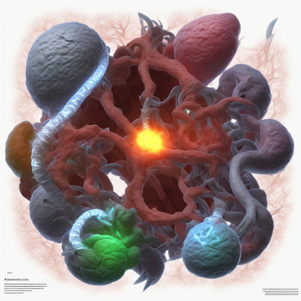 Paravisceral aneurysm of the abdominal aorta, ruptured digital illustration