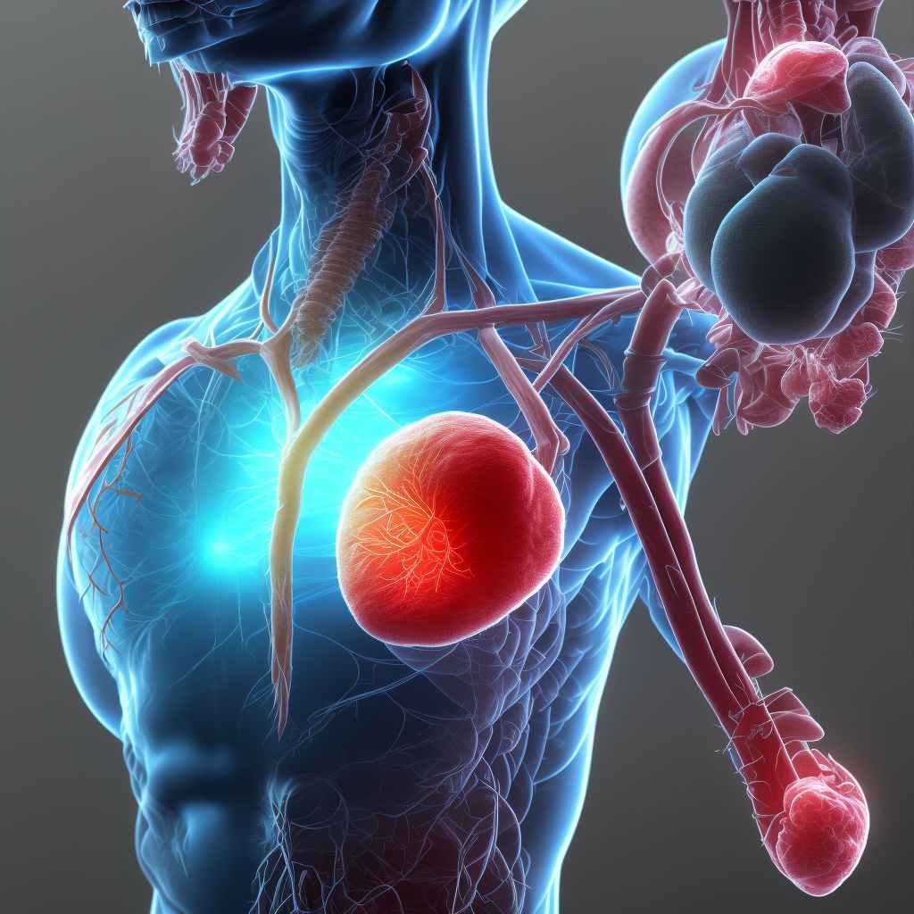 Chronic embolism and thrombosis of superior vena cava digital illustration