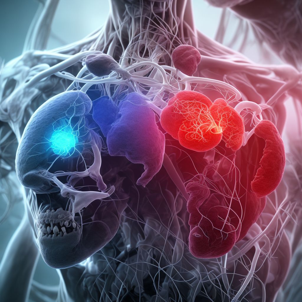 Chronic embolism and thrombosis of inferior vena cava digital illustration