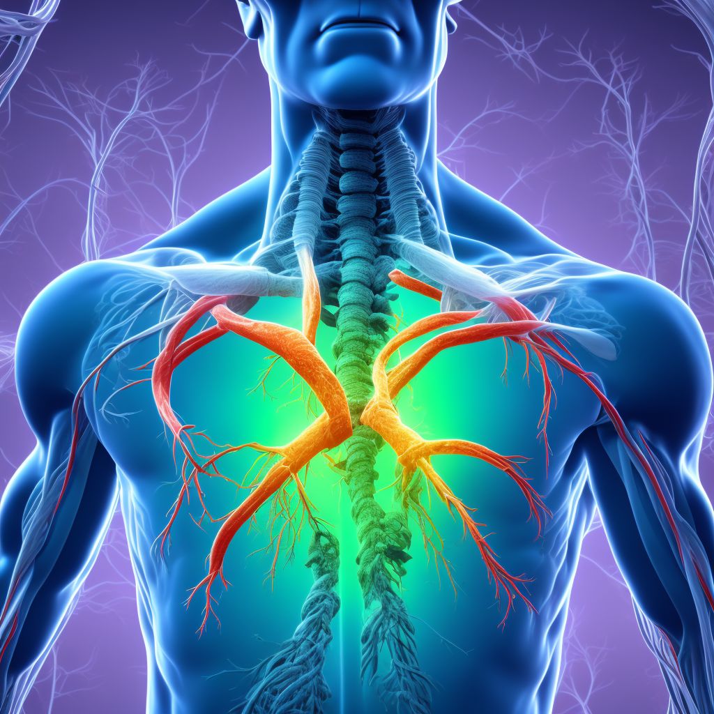 Chronic embolism and thrombosis of other thoracic veins digital illustration