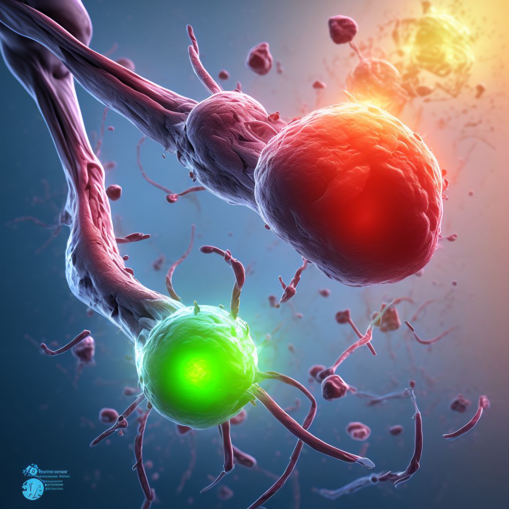 Acute embolism and thrombosis of left calf muscular vein digital illustration