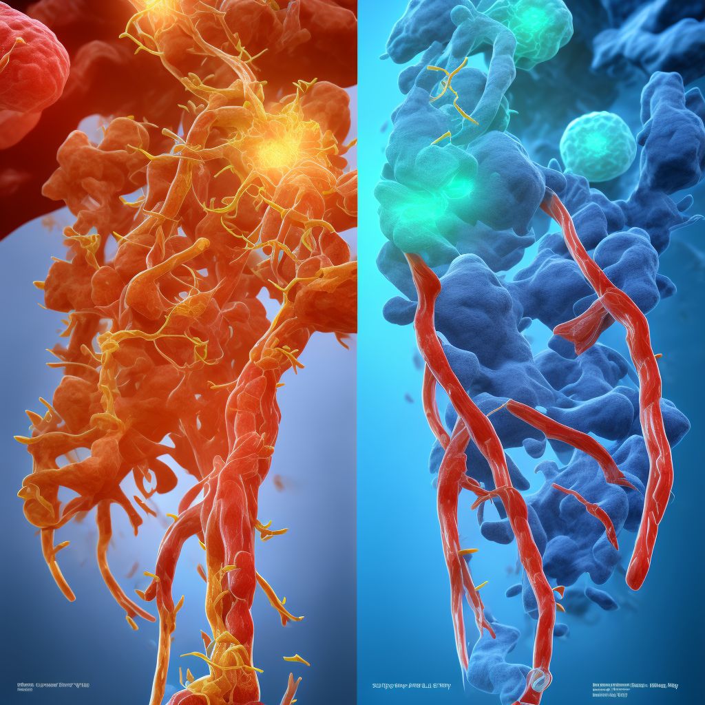 Acute embolism and thrombosis of unspecified deep veins of left proximal lower extremity digital illustration