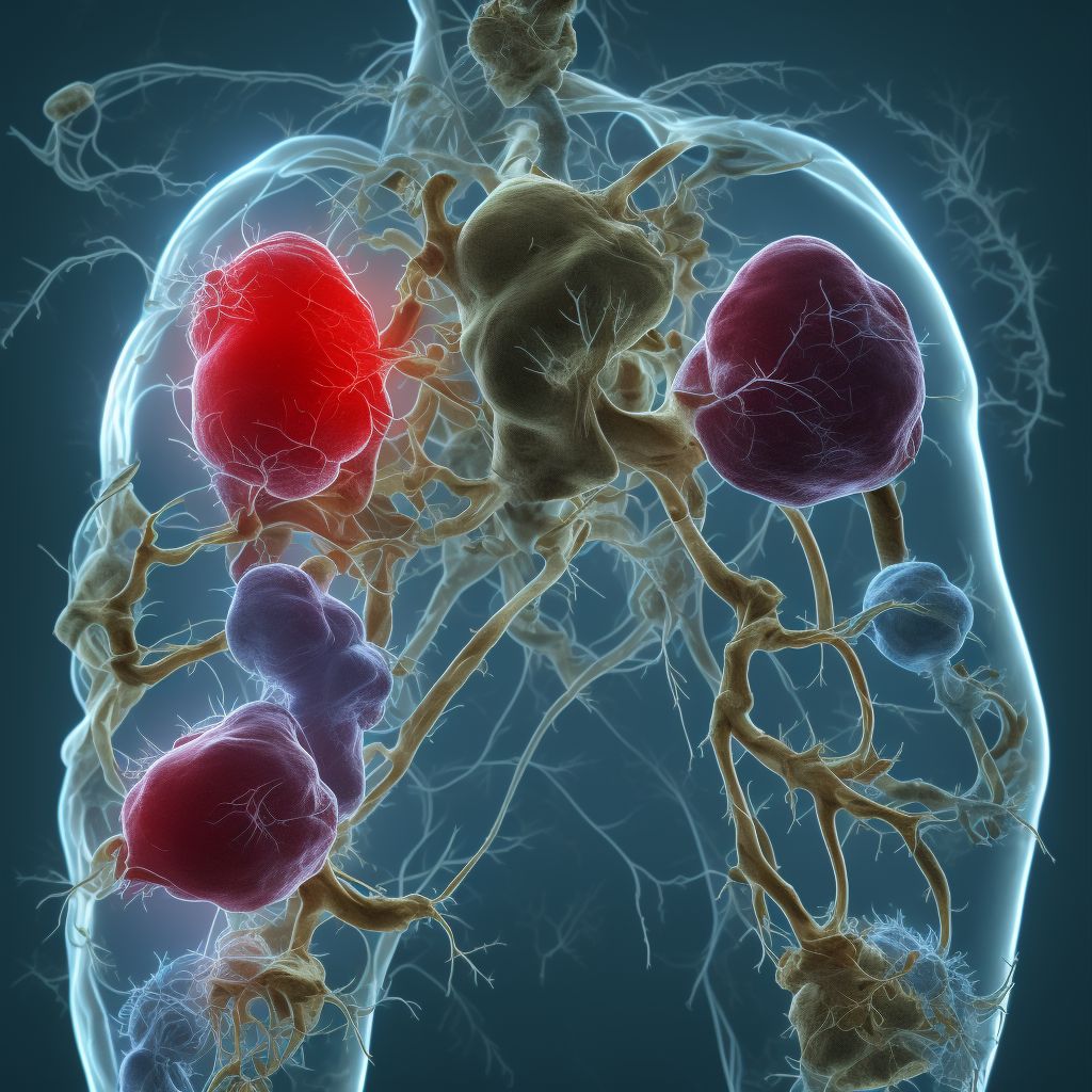 Chronic embolism and thrombosis of right iliac vein digital illustration