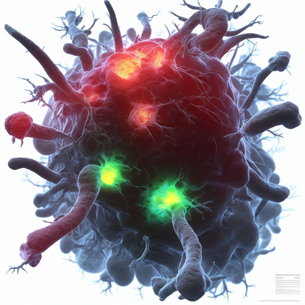 Chronic embolism and thrombosis of right tibial vein digital illustration