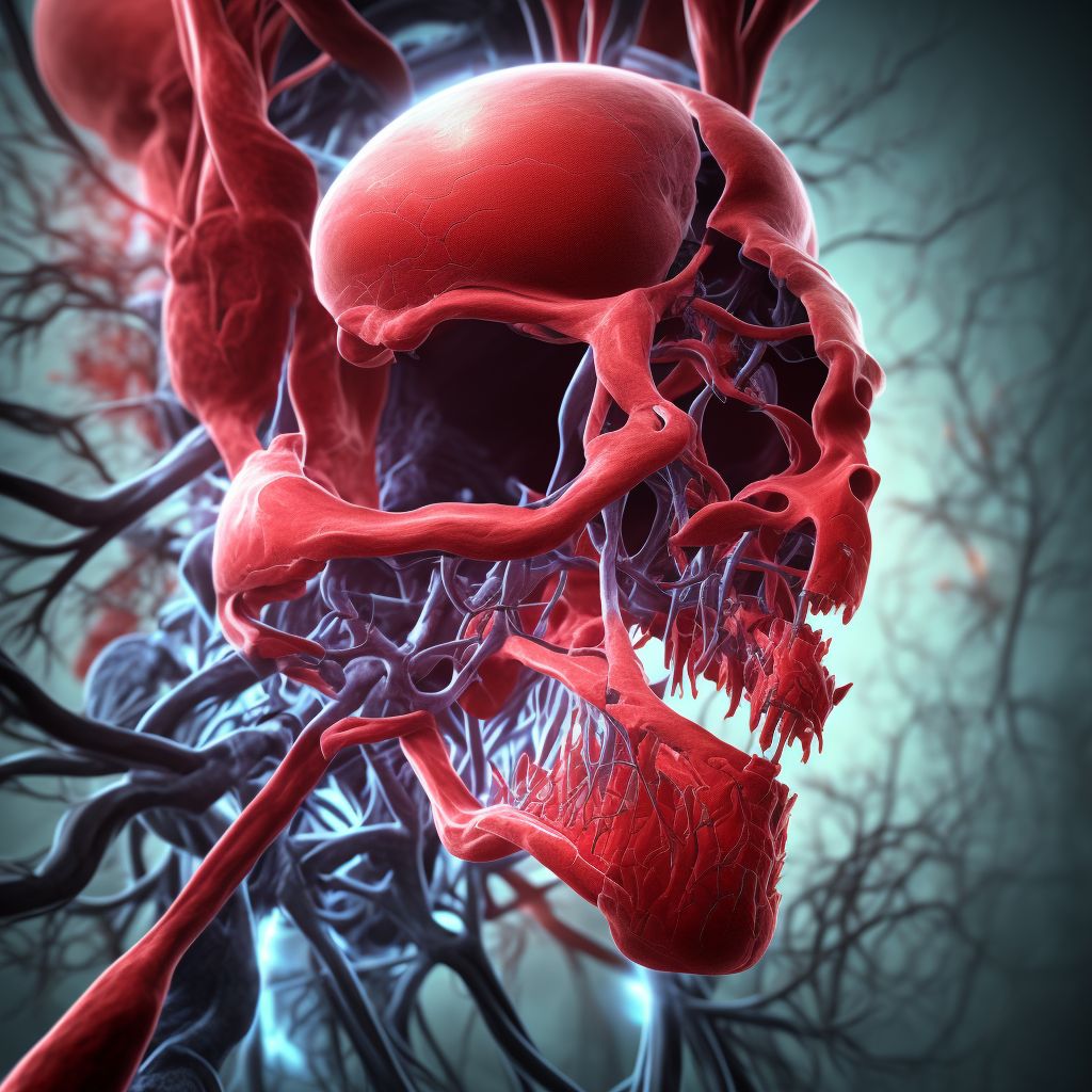 Chronic embolism and thrombosis of left tibial vein digital illustration