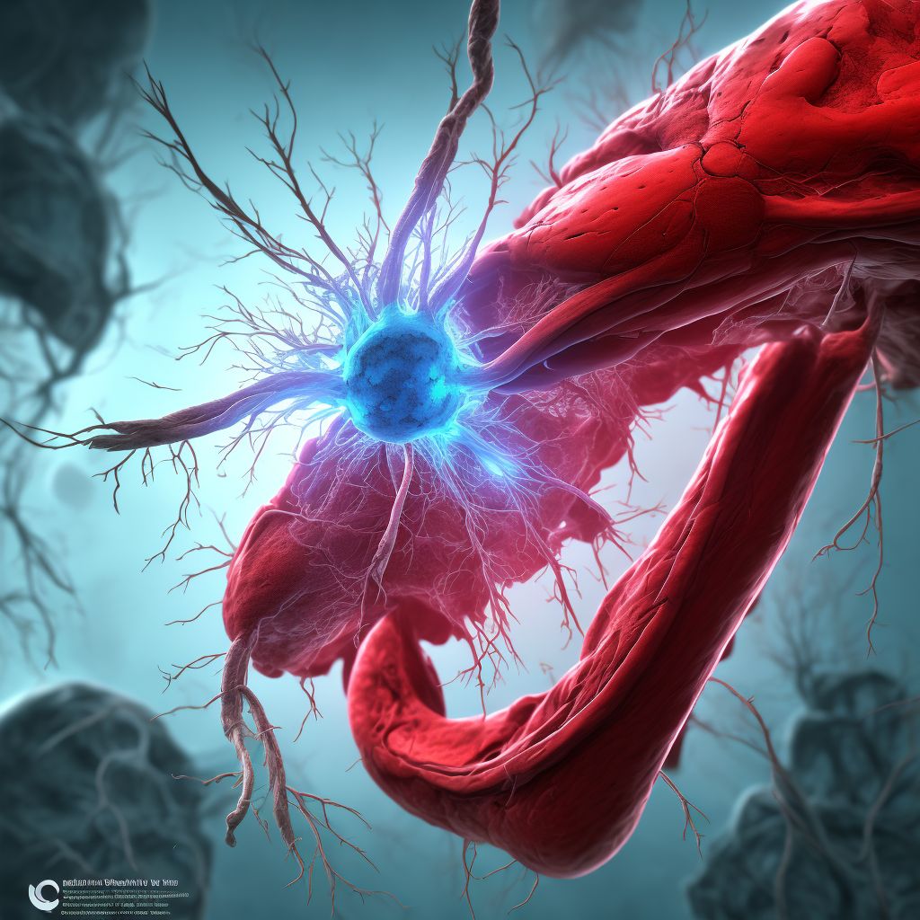 Chronic embolism and thrombosis of left calf muscular vein digital illustration