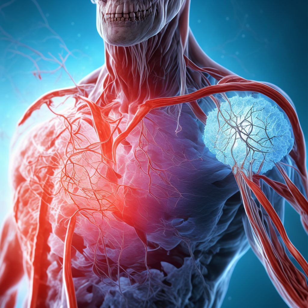 Chronic embolism and thrombosis of unspecified veins of left upper extremity digital illustration