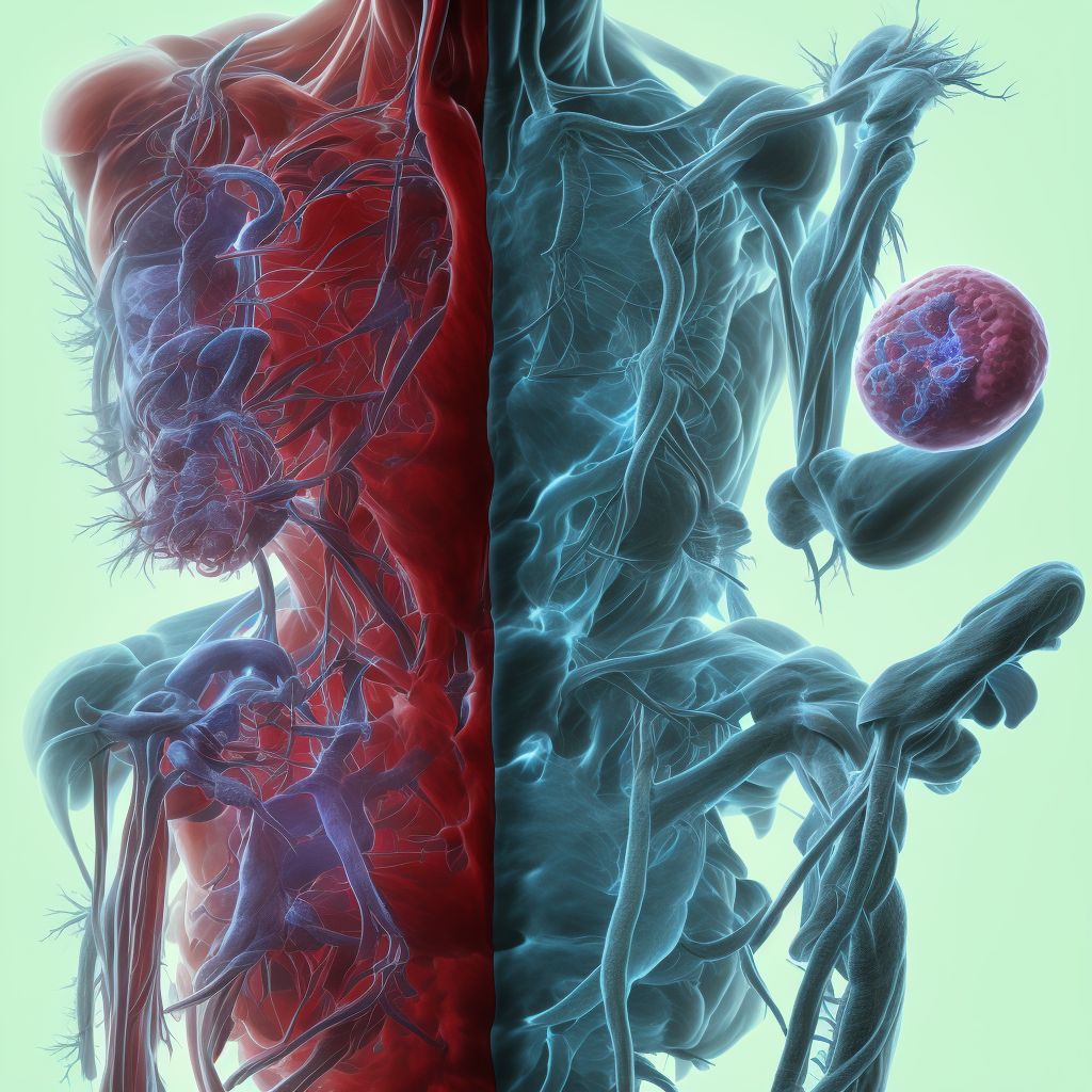 Chronic embolism and thrombosis of unspecified veins of unspecified upper extremity digital illustration