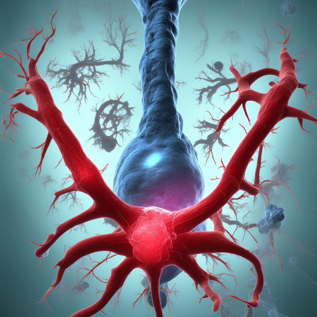 Chronic embolism and thrombosis of superficial veins of left upper extremity digital illustration