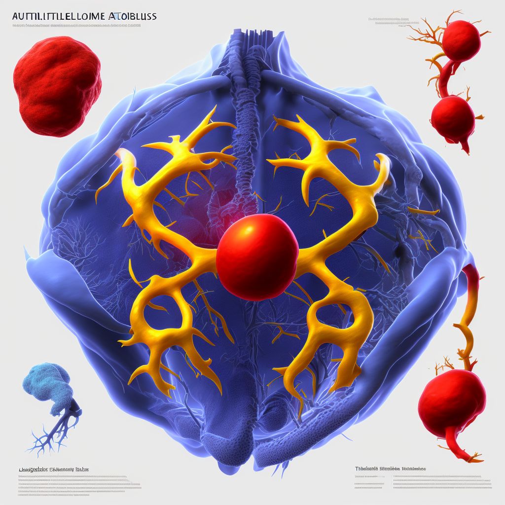 Acute embolism and thrombosis of left axillary vein digital illustration