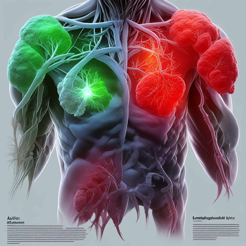 Acute embolism and thrombosis of axillary vein, bilateral digital illustration