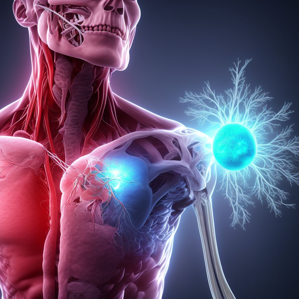 Chronic embolism and thrombosis of right axillary vein digital illustration