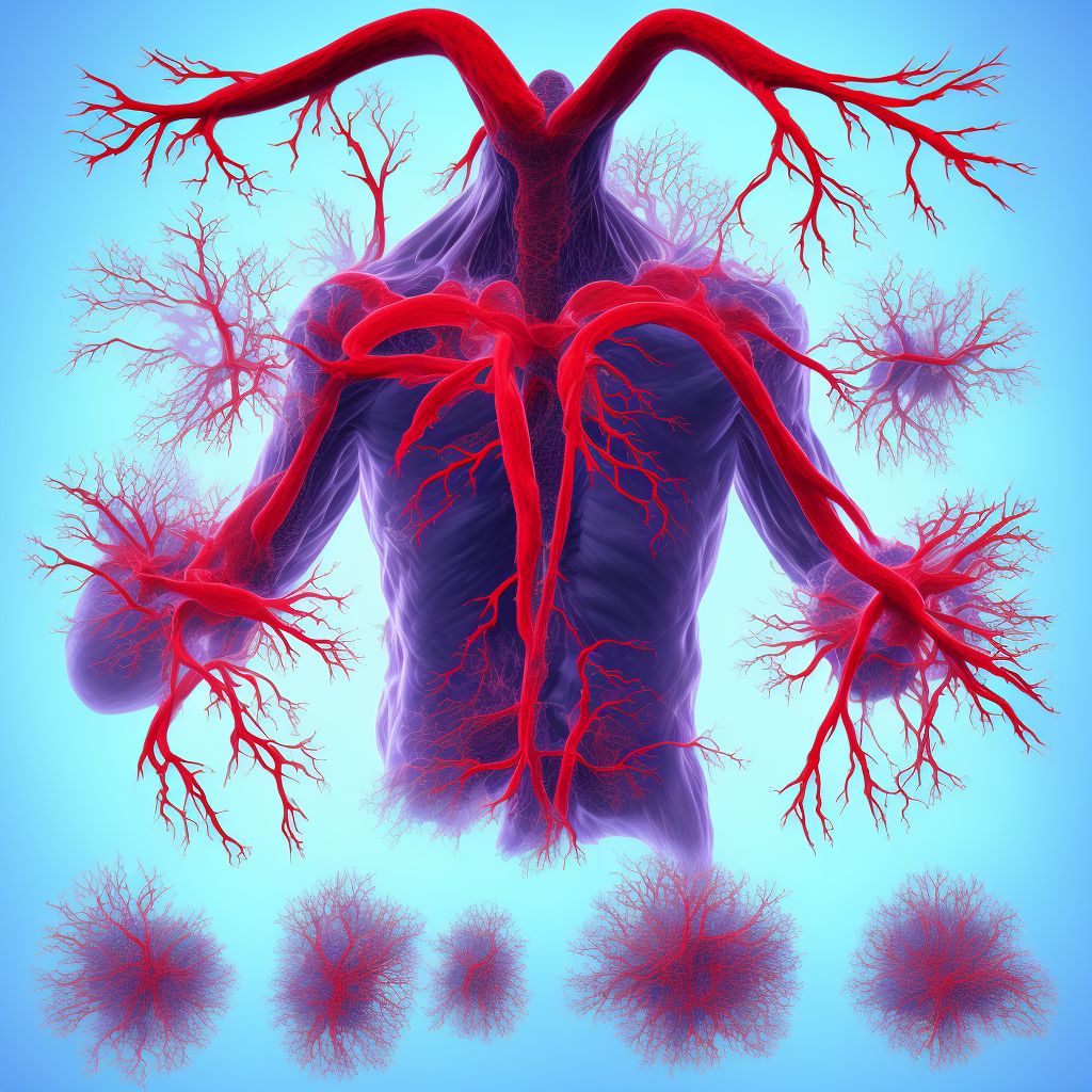 Chronic embolism and thrombosis of left subclavian vein digital illustration