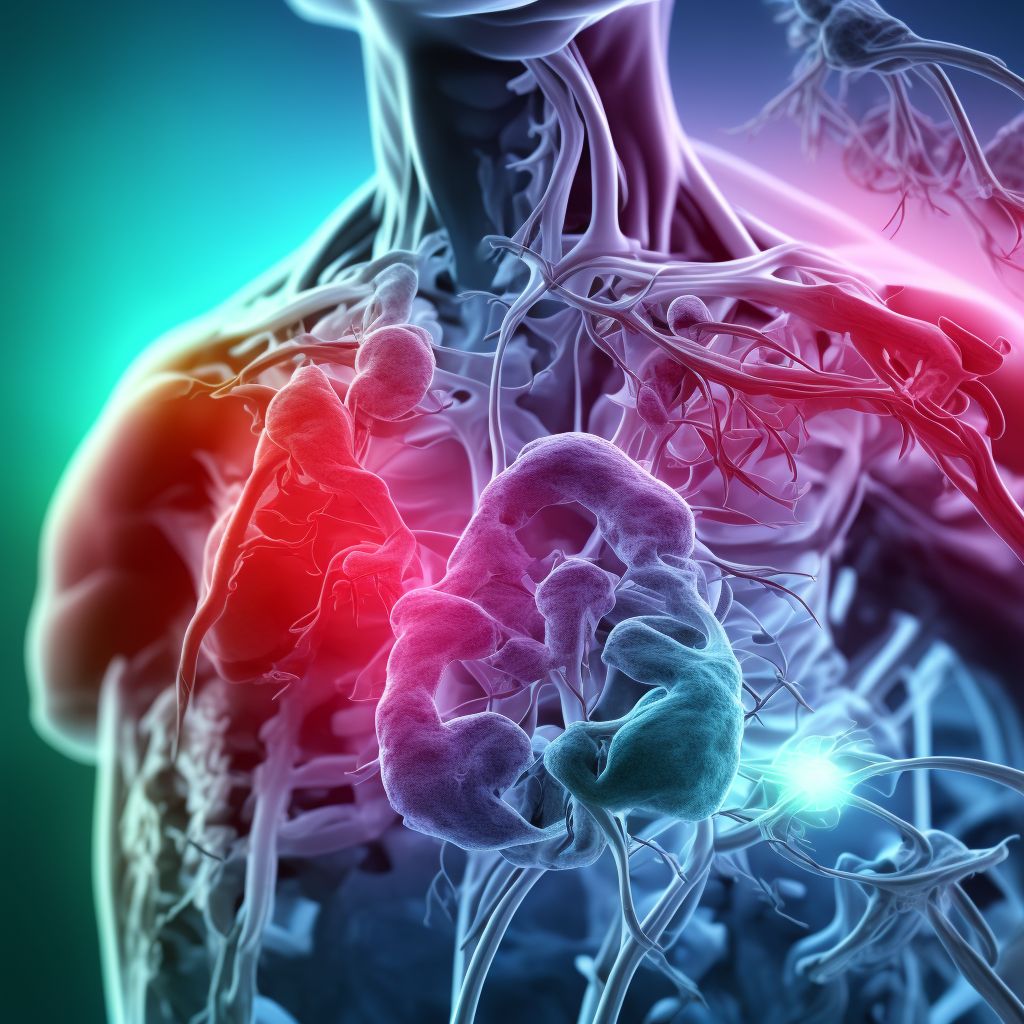 Chronic embolism and thrombosis of right internal jugular vein digital illustration