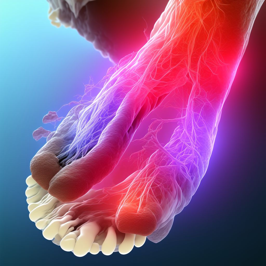 Varicose veins of unspecified lower extremity with ulcer other part of foot digital illustration