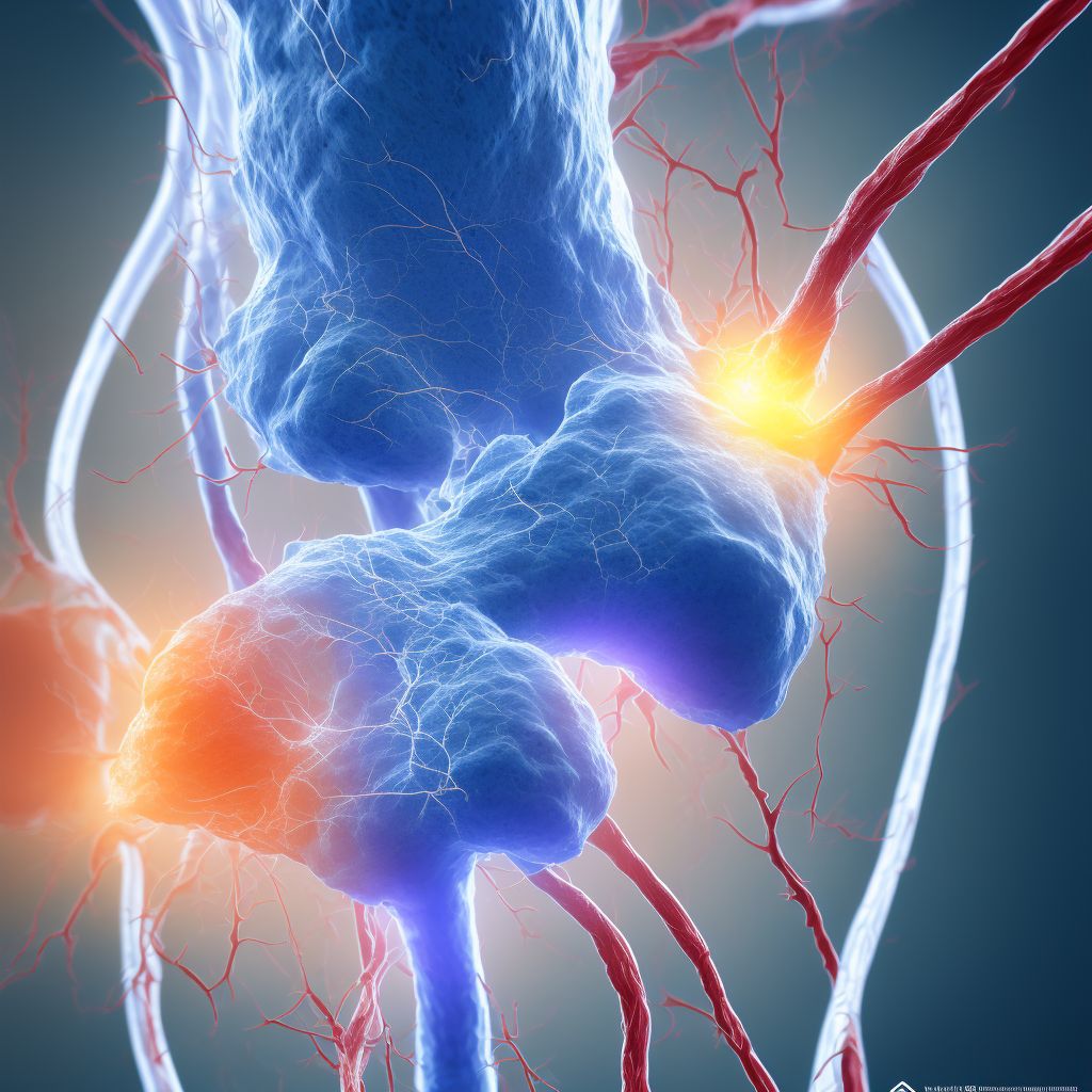 Varicose veins of right lower extremity with ulcer other part of lower leg digital illustration