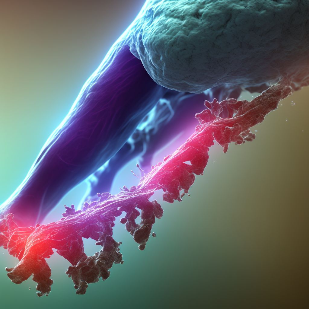 Varicose veins of left lower extremity with ulcer of calf digital illustration