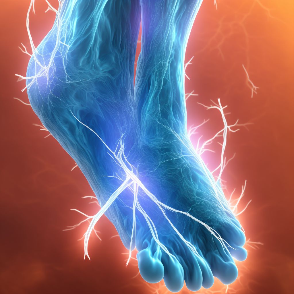 Varicose veins of left lower extremity with ulcer of ankle digital illustration