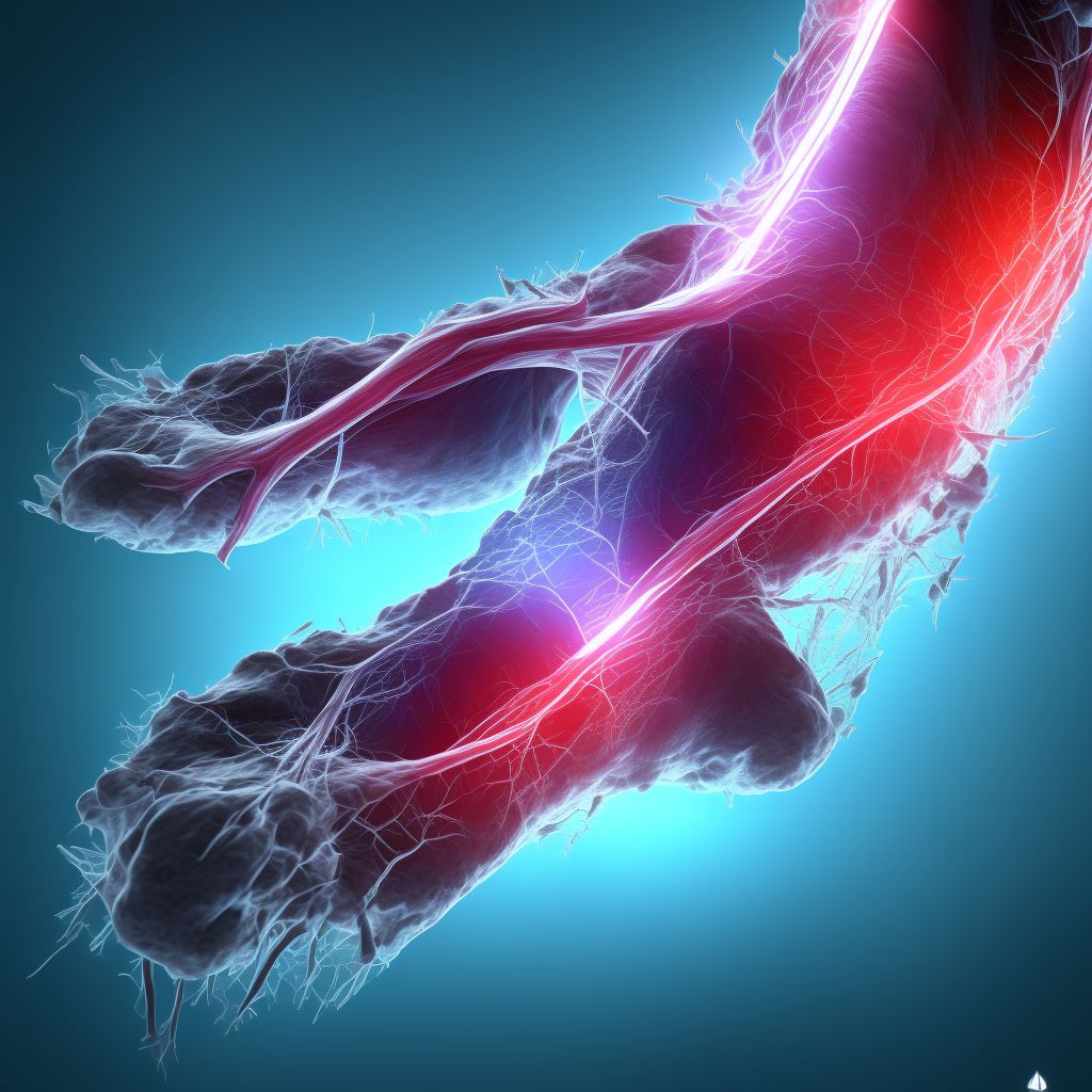 Varicose veins of left lower extremity with ulcer of heel and midfoot digital illustration