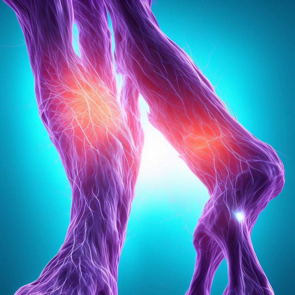 Varicose veins of right lower extremity with inflammation digital illustration