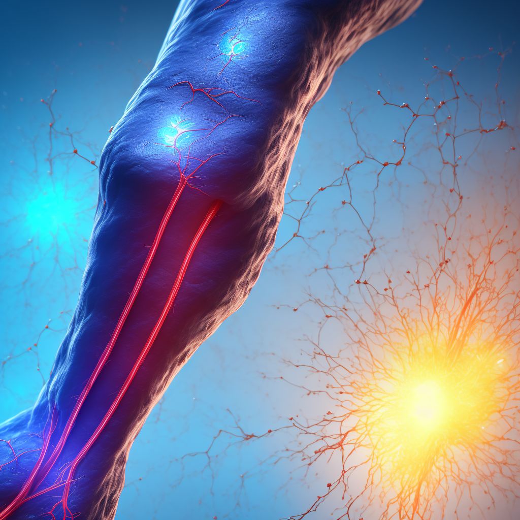 Varicose veins of unspecified lower extremity with both ulcer of ankle and inflammation digital illustration